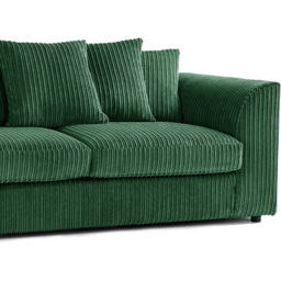 Luxor 5 Seater Green Jumbo Cord Scatter Back Sofa Suite - Wilko - thumbnail 4