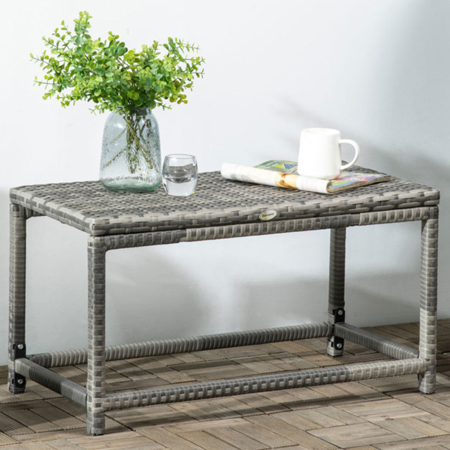 Outsunny Outdoor Coffee Table Grey - Size: 43 x 12 x 84cm - Wilko - image 1