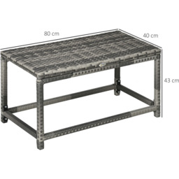 Outsunny Outdoor Coffee Table Grey - Size: 43 x 12 x 84cm - Wilko - thumbnail 6
