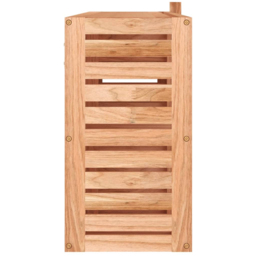 vidaXL 3 Compartment Solid Wood Walnut Sliding Mirror Bathroom Cabinet - Size: 34 x 80 x 17cm - Brown - Wilko - thumbnail 5
