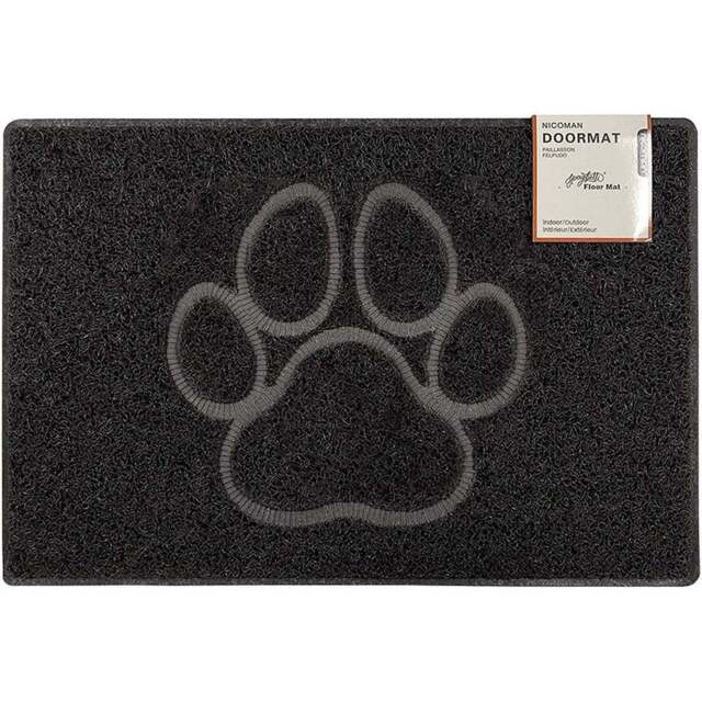 Oseasons Black Paw Embossed Doormat 75 x 44cm - Wilko - image 1
