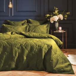 Paoletti Palmeria Double Moss Duvet Set - Green - Wilko