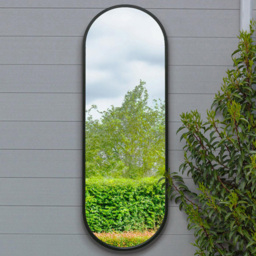 MirrorOutlet The Vultus Black Metal Double Arched Garden Wall Mirror 160 x 55cm - Size: 160 x 55 x 3cm - Wilko - thumbnail 3
