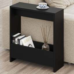 Decortie Simpi Single Shelf Black Bute Side Table - Size: 60 x 55 x 20cm - Wilko - thumbnail 1