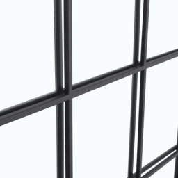 Living and Home Grid Window Mirror with Metal Frame - Size: 90 x 60 x 2cm - Black - Wilko - thumbnail 4