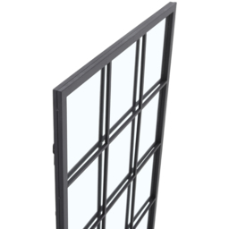 Living and Home Grid Window Mirror with Metal Frame - Size: 90 x 60 x 2cm - Black - Wilko - thumbnail 6
