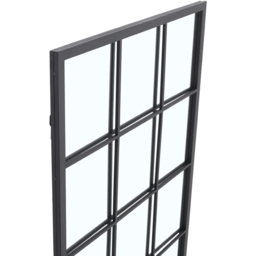 Living and Home Grid Window Mirror with Metal Frame - Size: 90 x 60 x 2cm - Black - Wilko - thumbnail 5