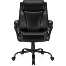 Costway High Back Rocking Office Chair - Size: 73 x 69 x 40cm - Black - Wilko - thumbnail 3