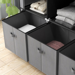 Portland 3 Drawers Dark Grey Portable Fabric Wardrobe - Wilko - thumbnail 4
