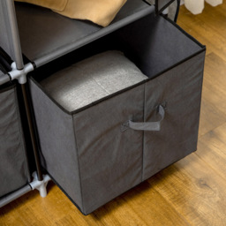 Portland 3 Drawers Dark Grey Portable Fabric Wardrobe - Wilko - thumbnail 5
