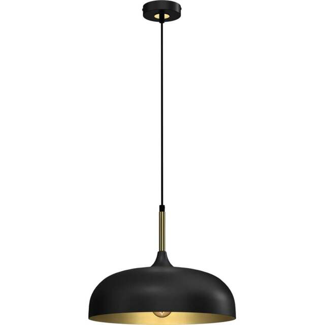 Milagro Lincoln Black and Gold Pendant Light - Size: 9 x 3.5 x 3.5cm - Wilko - image 1
