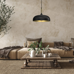 Milagro Lincoln Black and Gold Pendant Light - Size: 9 x 3.5 x 3.5cm - Wilko - thumbnail 5