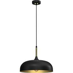 Milagro Lincoln Black and Gold Pendant Light - Size: 9 x 3.5 x 3.5cm - Wilko