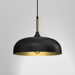 Milagro Lincoln Black and Gold Pendant Light - Size: 9 x 3.5 x 3.5cm - Wilko - thumbnail 3