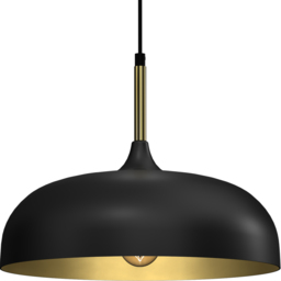 Milagro Lincoln Black and Gold Pendant Light - Size: 9 x 3.5 x 3.5cm - Wilko - thumbnail 4