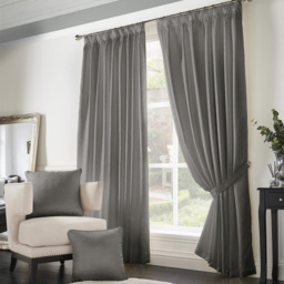 Alan Symonds Madison Silver Taped Top Curtains 229 x 274cm - Size: W 229 x D 274cm - Wilko
