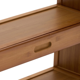 Living and Home Single Drawer 3 Shelf Brown Bamboo Desktop Bookshelf - Wilko - thumbnail 6