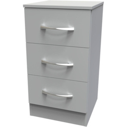 Crowndale Avon 3 Drawer Dusk Grey Bedside Cabinet Ready Assembled - Wilko - thumbnail 5