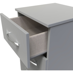 Crowndale Avon 3 Drawer Dusk Grey Bedside Cabinet Ready Assembled - Wilko - thumbnail 7
