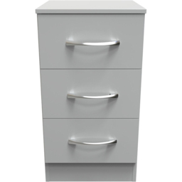 Crowndale Avon 3 Drawer Dusk Grey Bedside Cabinet Ready Assembled - Wilko - thumbnail 3