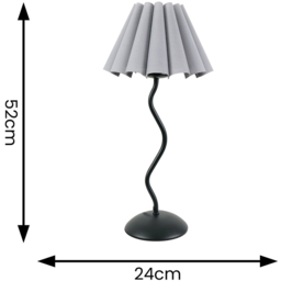 ValueLights Wiggle Grey Scallop Shade Black Metal Stem LED Table Lamp - Wilko - thumbnail 5