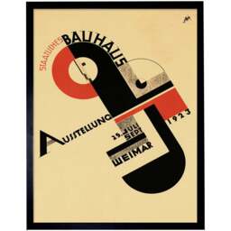 Wee Blue Coo Exhibition Bauhaus Weimar Germany Framed Wall Art Print 30 x 41cm - Size: 43.3 x 33.3 x 1.5cm - Brown - Wilko - thumbnail 1