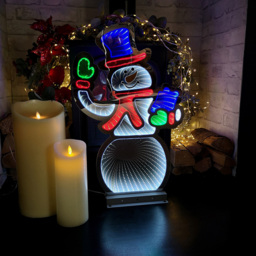 Samuel Alexander Infinity Light Up Standing Snowman Christmas Decoration 56cm - Size: 56 x 36 x 10cm - White - Wilko - thumbnail 5