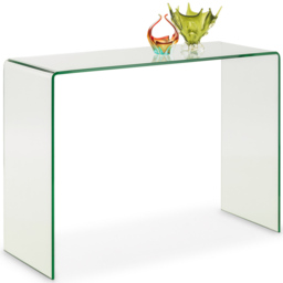 Julian Bowen Amalfi Bent Glass Console Table - Size: 40 x 110 x 76cm - Clear - Wilko - thumbnail 3