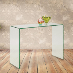 Julian Bowen Amalfi Bent Glass Console Table - Size: 40 x 110 x 76cm - Clear - Wilko - thumbnail 6