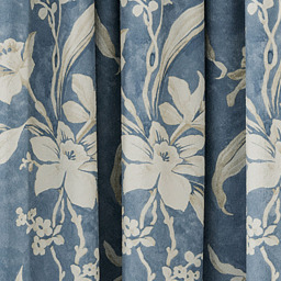 V&A Daffodil Dream Blue Lined Curtains 168 x 137cm - Size: 138 x 168 x 2cm - Wilko - thumbnail 4
