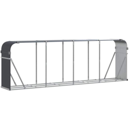 vidaXL Anthracite Galvanised Steel Firewood Log Holder 100 x 300 x 45cm - Grey - Wilko
