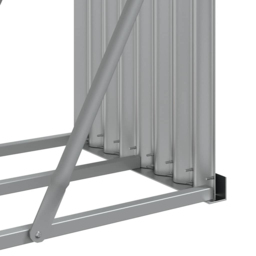 vidaXL Anthracite Galvanised Steel Firewood Log Holder 100 x 300 x 45cm - Grey - Wilko - thumbnail 6