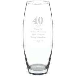 Personalised Memento Personalised 40 Years Bullet Vase - Size: 1.0 x 2.4 x 1.0cm - Clear - Wilko