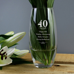 Personalised Memento Personalised 40 Years Bullet Vase - Size: 1.0 x 2.4 x 1.0cm - Clear - Wilko - thumbnail 3