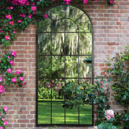 MirrorOutlet Somerley Country Arched Garden Mirror 160 x 75cm - Size: 160 x 75 x 3cm - Black - Wilko - thumbnail 3