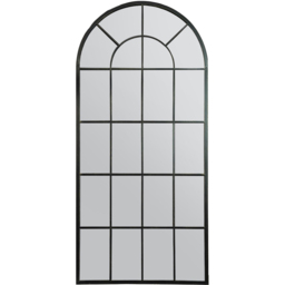 MirrorOutlet Somerley Country Arched Garden Mirror 160 x 75cm - Size: 160 x 75 x 3cm - Black - Wilko - thumbnail 1