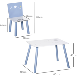 Playful Haven 3 Piece Blue Kids Table and Chair Set - Size: 60 x 143 x 55cm - Wilko - thumbnail 7