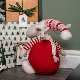 Samuel Alexander Light Up Sitting Reindeer Christmas Decoration with Red and White Jumper - Size: 40 x 30 x 30cm - Multi - Wilko - thumbnail 6