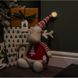 Samuel Alexander Light Up Sitting Reindeer Christmas Decoration with Red and White Jumper - Size: 40 x 30 x 30cm - Multi - Wilko - thumbnail 7