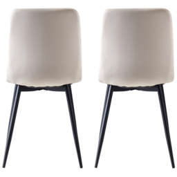 Lexi Set of 4 Beige Velvet Fabric Dining Chairs - Cream - MCC - Wilko - thumbnail 5