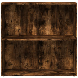 vidaXL 2 Shelf Smoked Oak Bookcase - Size: 77 x 30 x 80cm - Brown - Wilko - thumbnail 4