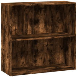 vidaXL 2 Shelf Smoked Oak Bookcase - Size: 77 x 30 x 80cm - Brown - Wilko - thumbnail 3
