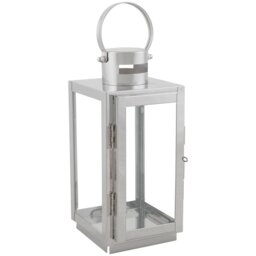 Silver Steel Traditional Lantern 21cm - Size: 11 x 21 x 10cm - Wilko