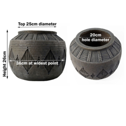 Botanik Gliese Grey Diamond Planter 26 x 36cm - Size: 26 x 36 x 36cm - Wilko - thumbnail 6