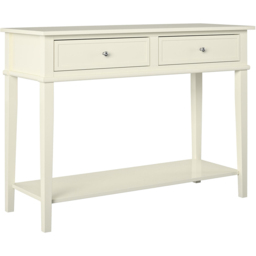 Dorel Franklin 2 Drawer Single Shelf White Console Table - Size: 76 x 104 x 40cm - Wilko - thumbnail 3