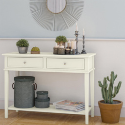 Dorel Franklin 2 Drawer Single Shelf White Console Table - Size: 76 x 104 x 40cm - Wilko - thumbnail 7