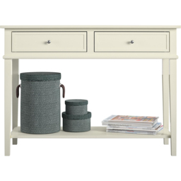Dorel Franklin 2 Drawer Single Shelf White Console Table - Size: 76 x 104 x 40cm - Wilko - thumbnail 6