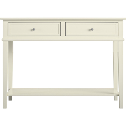 Dorel Franklin 2 Drawer Single Shelf White Console Table - Size: 76 x 104 x 40cm - Wilko - thumbnail 4
