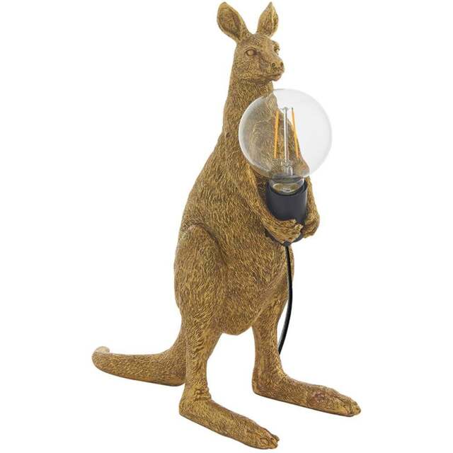 Merano Andria Vintage Gold Paint and Matt Black Kangaroo Table Lamp - Size: 15.5 x 40 x 46.5cm - Wilko - image 1