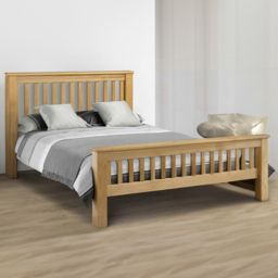 Julian Bowen Amsterdam Double Oak High Foot End Bed Frame - Wood - Wilko - thumbnail 1